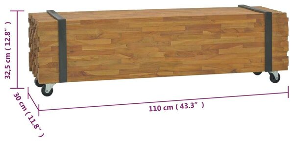 VidaXL Teakfa TV-állvány - Ipari Stílus - 110cm