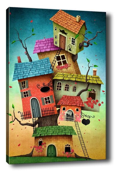 Tree Houses kép, 40 x 60 cm - Tablo Center