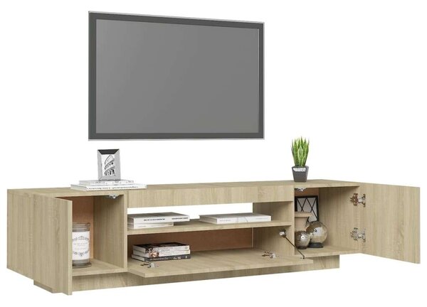 VidaXL sonoma-tölgy színű TV-szekrény LED-lámpákkal 160 x 35 x 40 cm