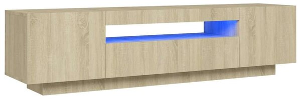 VidaXL sonoma-tölgy színű TV-szekrény LED-lámpákkal 160 x 35 x 40 cm