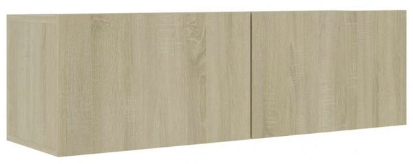 3 részes Falra Szerelhető TV Szekrény - Sonoma Tölgy - 100cm