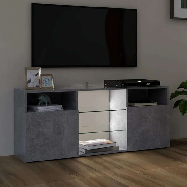 VidaXL LED TV Szekrény - Beton Szürke - 120x30x50 cm