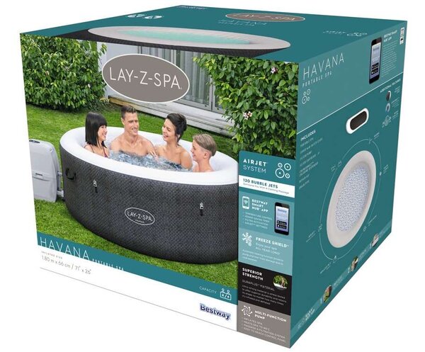 Bestway Lay-Z-Spa HAVANA Jacuzzi, 180x66cm