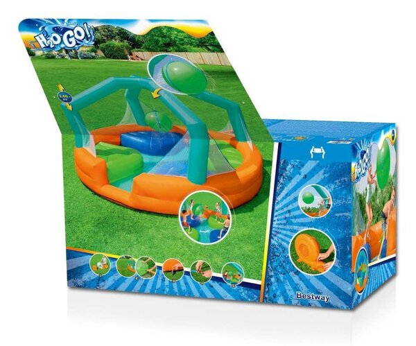 Gyermek felfújható vízipark medence (450x450x268cm)