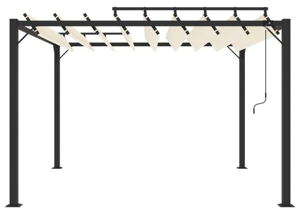VidaXL krémszínű szövet és alumínium pavilon lamellás tetővel 3 x 3 m