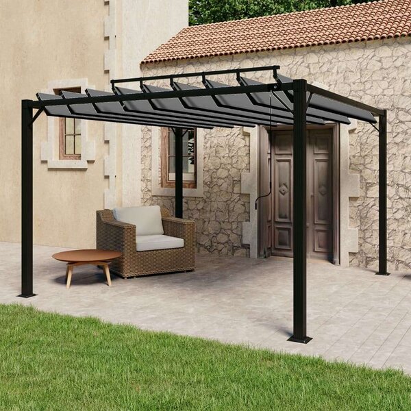 VidaXL Alumínium Pavilon - Lamellás Tető - 3x3m
