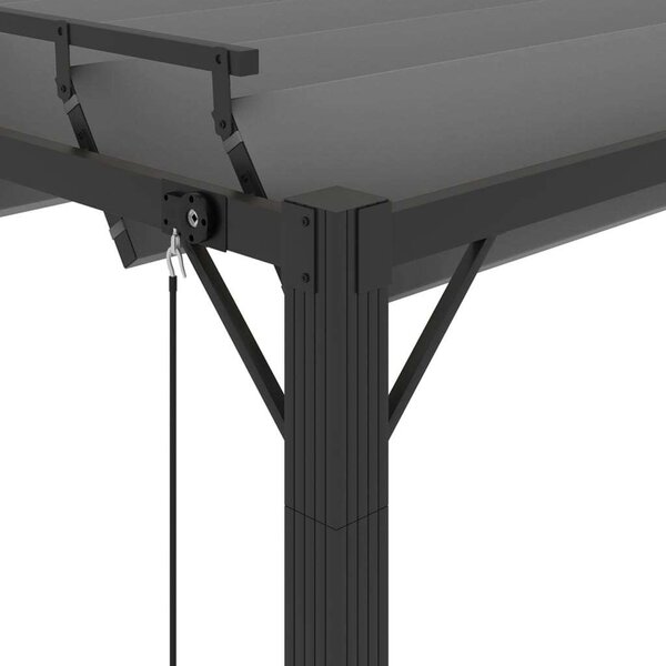 VidaXL Alumínium Pavilon - Lamellás Tető - 3x3m