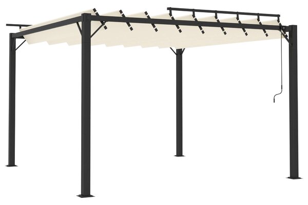 VidaXL krémszínű szövet és alumínium pavilon lamellás tetővel 3 x 3 m