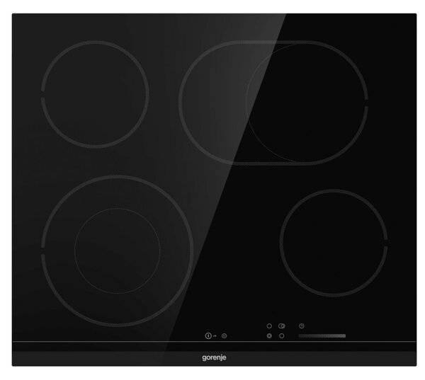Gorenje ECS643BCSC Beépíthető kerámia főzőlap, 60cm, 4 főzőzóna, FishZone, Stop&Go, Fekete