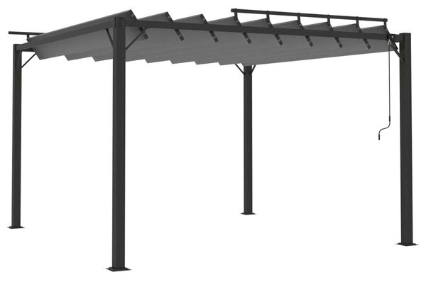 VidaXL Alumínium Pavilon - Lamellás Tető - 3x3m