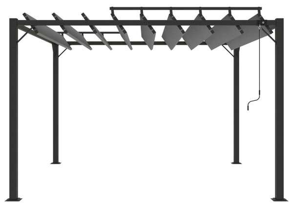 VidaXL Alumínium Pavilon - Lamellás Tető - 3x3m