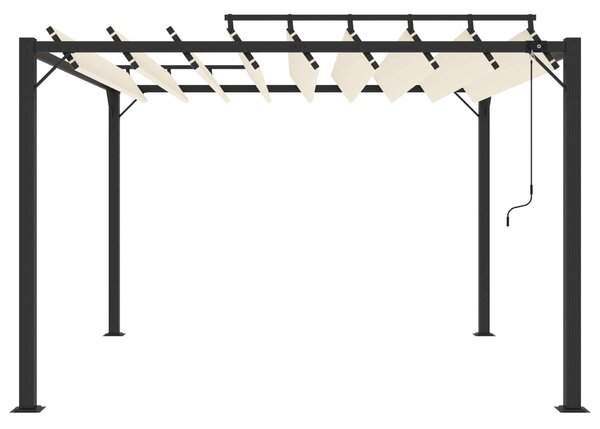 VidaXL krémszínű szövet és alumínium pavilon lamellás tetővel 3 x 3 m