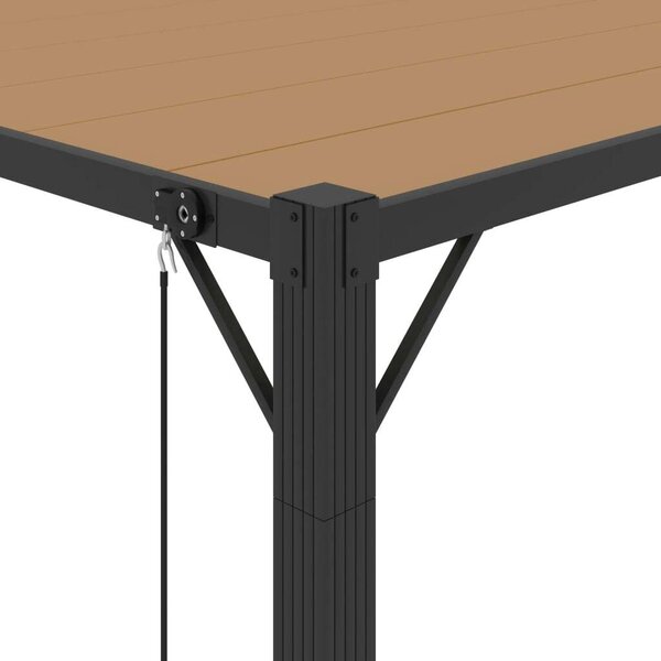 VidaXL szövet és alumínium pavilon lamellás tetővel 3 x 3 m, tópszínű