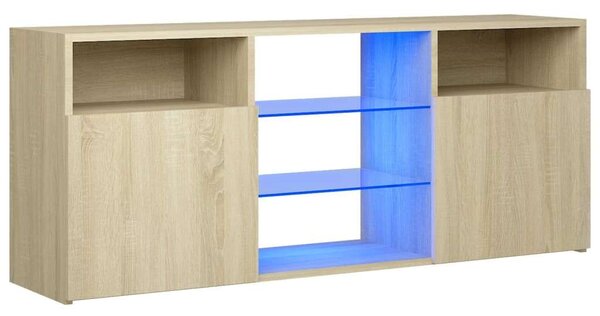 VidaXL TV-szekrény - Sonoma Tölgy - 120x30x50 cm - LED világítással