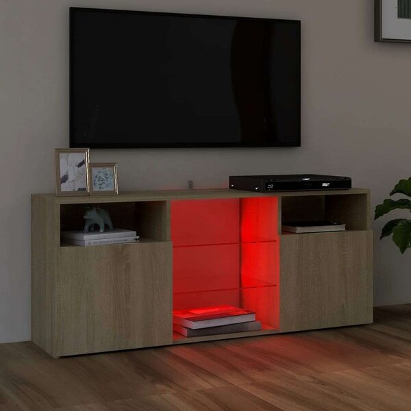 VidaXL TV-szekrény - Sonoma Tölgy - 120x30x50 cm - LED világítással