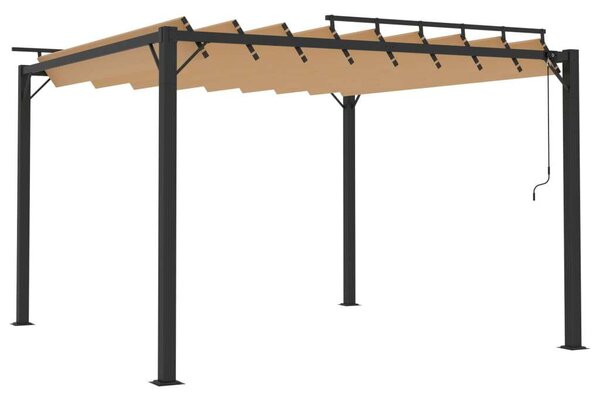 VidaXL szövet és alumínium pavilon lamellás tetővel 3 x 3 m, tópszínű