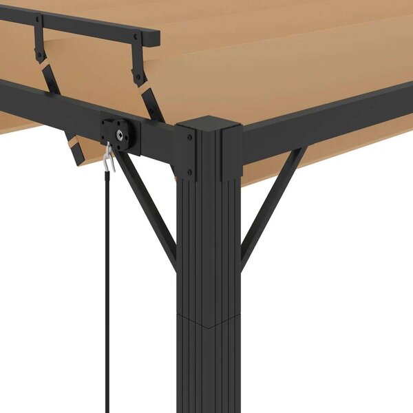 VidaXL szövet és alumínium pavilon lamellás tetővel 3 x 3 m, tópszínű
