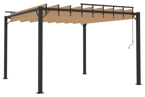 VidaXL szövet és alumínium pavilon lamellás tetővel 3 x 3 m, tópszínű