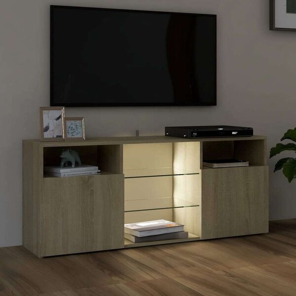 VidaXL TV-szekrény - Sonoma Tölgy - 120x30x50 cm - LED világítással