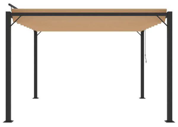 VidaXL szövet és alumínium pavilon lamellás tetővel 3 x 3 m, tópszínű