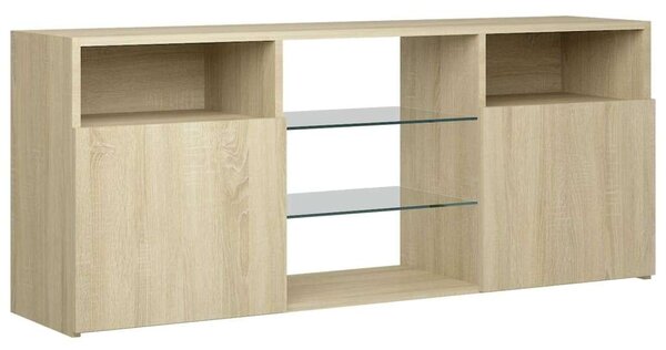 VidaXL TV-szekrény - Sonoma Tölgy - 120x30x50 cm - LED világítással