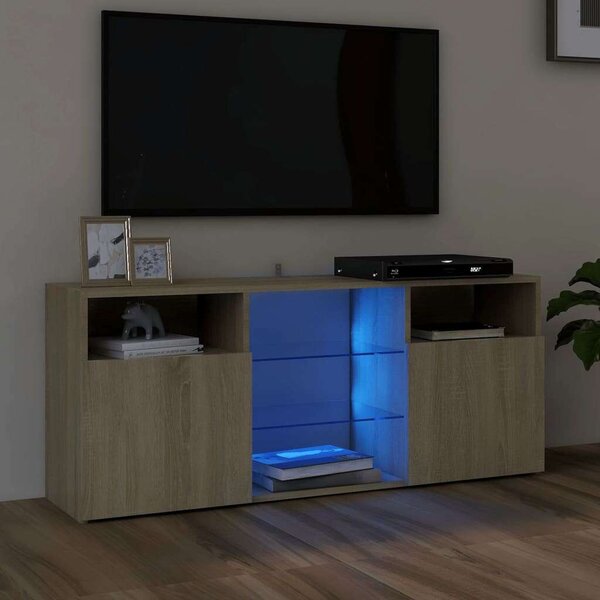 VidaXL TV-szekrény - Sonoma Tölgy - 120x30x50 cm - LED világítással