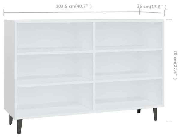 VidaXL Polcos Szekrény - Fehér - 103,5x35x70 cm