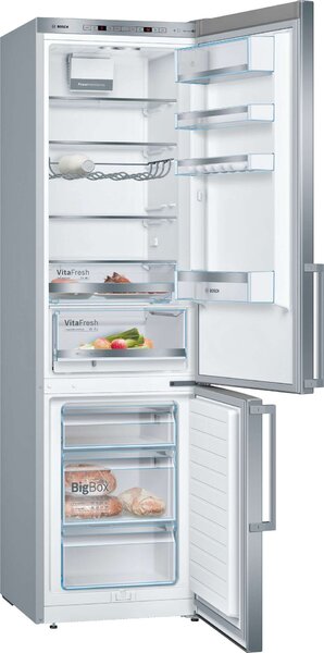 Bosch KGE398IBP Alulfagyasztós hűtőszekrény, 343L, M: 201, LowFrost, B energiaosztály, Inox