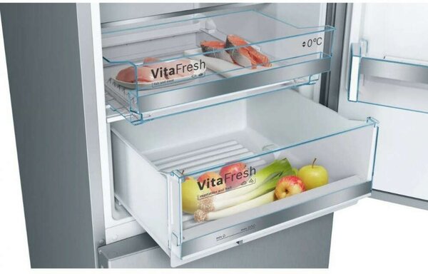 Bosch KGE398IBP Alulfagyasztós hűtőszekrény, 343L, M: 201, LowFrost, B energiaosztály, Inox