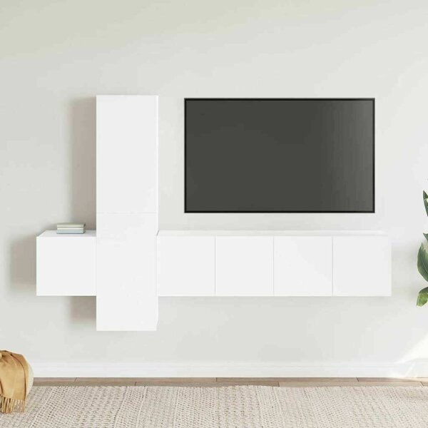 VidaXL Falra Szerelhető TV Szekrény Szett - Fehér - 5 Rész