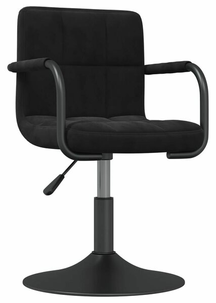 VidaXL Bársony Forgó Étkezőszék - 2 db - Fekete