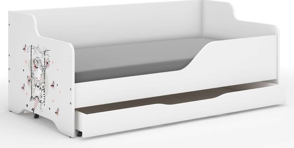 LILU gyerekágy laminált fronttal 160x80cm matraccal és ágyneműtartóval - hintázó lány