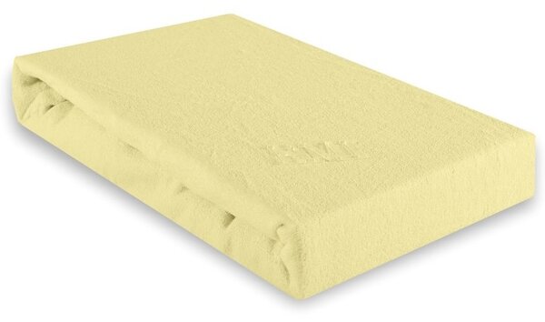EMI Krém színű frottír gumis lepedő, 90 (100)x200-as lap