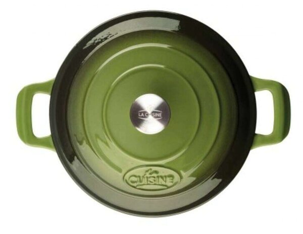 La Cuisine Green 4,75 literes zománcozott öntöttvas lábas fedővel 26*12 cm