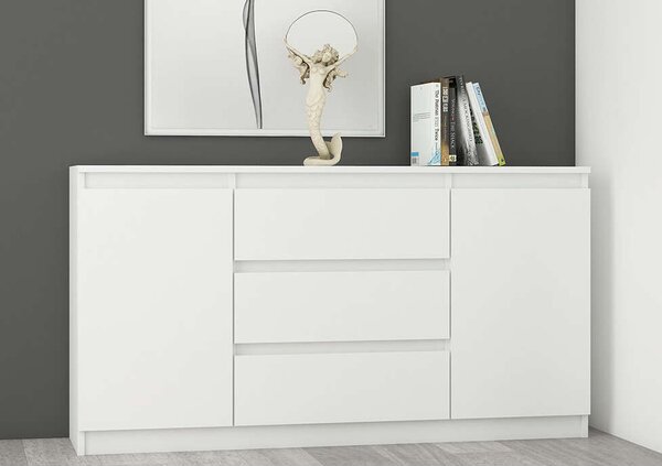 Komód 3 fiók 2 ajtó R140-S3 - fehér