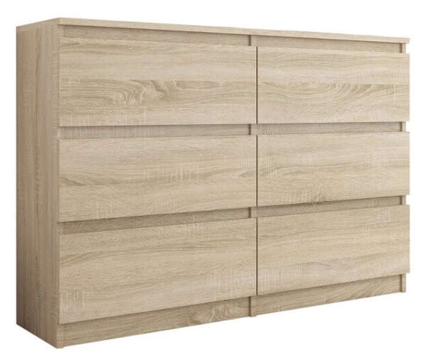 Komód 6 fiókos 120 cm R120 sonoma