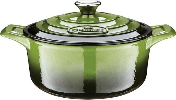 La Cuisine Green 4,75 literes zománcozott öntöttvas lábas fedővel 26*12 cm