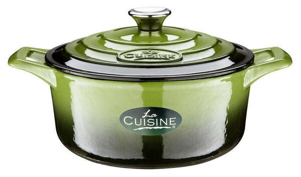 La Cuisine Green 4,75 literes zománcozott öntöttvas lábas fedővel 26*12 cm