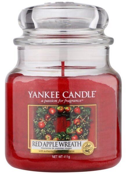 Yankee Candle Red Apple Wreath illatos gyertya Classic kis méret 411 g