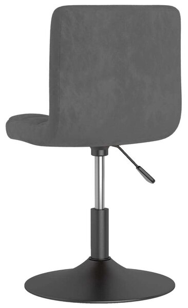 VidaXL Bársony Forgó Étkezőszék - Sötétszürke - 2 db