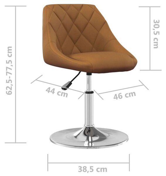 VidaXL Barna Bársony Forgó Étkezőszék - 2 db