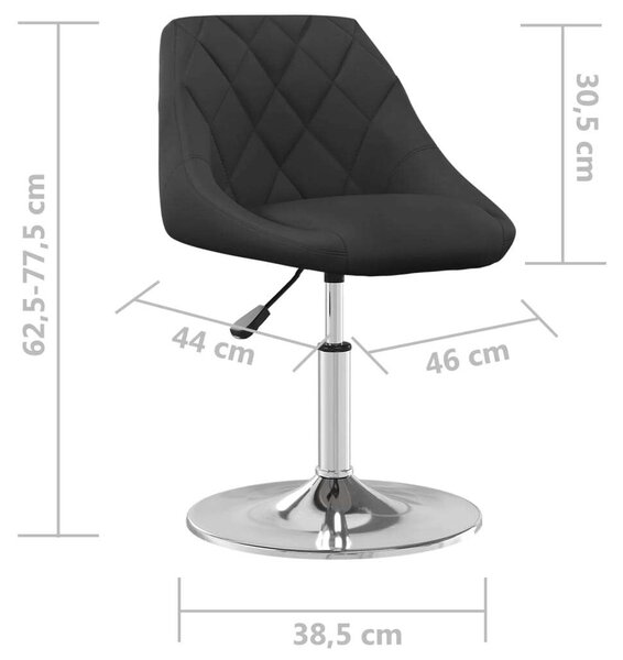 VidaXL 2 db fekete bársony forgó étkezőszék