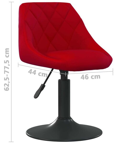 VidaXL Bordó Bársony Forgó Étkezőszék - 2 db