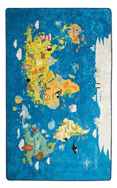World Map gyerekszőnyeg, 100 x 160 cm