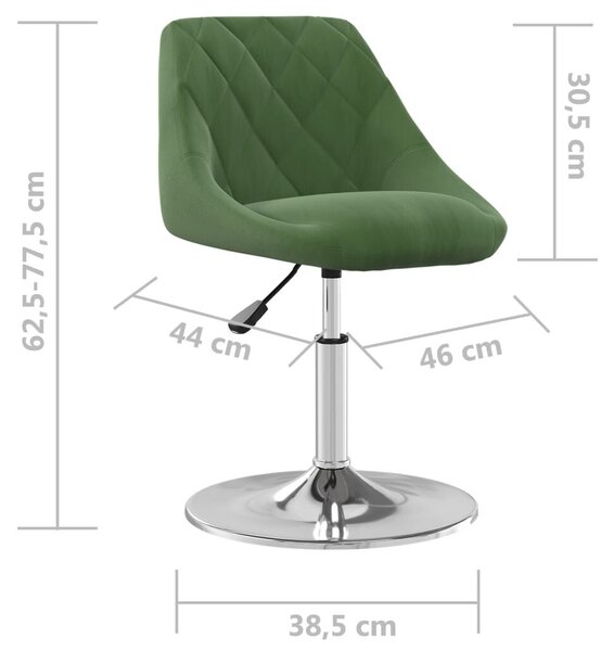 VidaXL 2 db sötétzöld bársony forgó étkezőszék