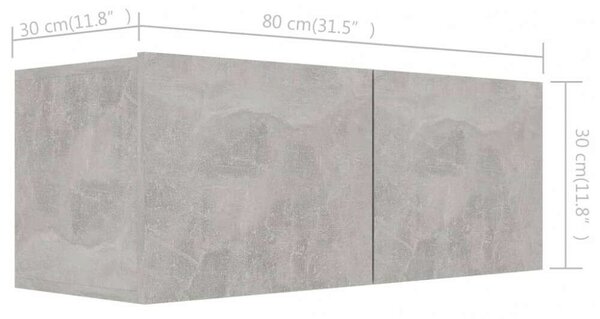 VidaXL 6 részes betonszürke forgácslap TV-szekrényszett