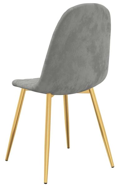 Elegáns Bársony Étkezőszék - 6 db - Világosszürke