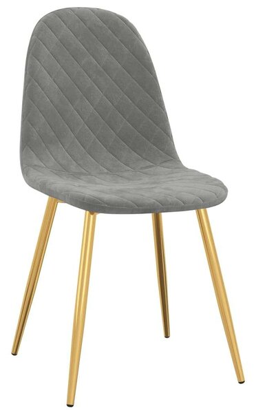 Elegáns Bársony Étkezőszék - 6 db - Világosszürke