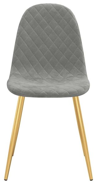 Elegáns Bársony Étkezőszék - 6 db - Világosszürke