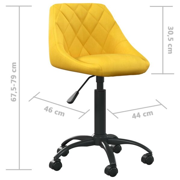 VidaXL mustársárga bársony Irodai szék